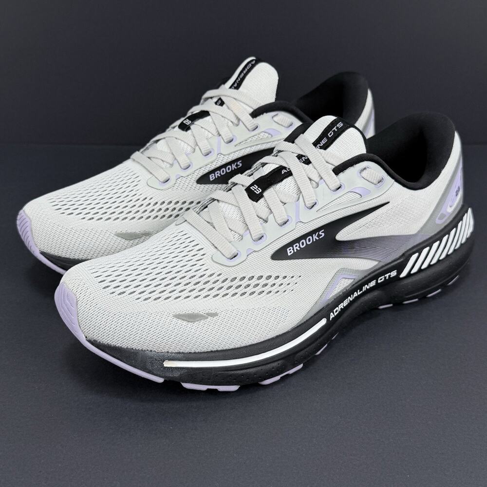 BROOKS ADRENALINE GTS 23 Women’s 10 Gray Black Purple Running Shoes 1203811B039